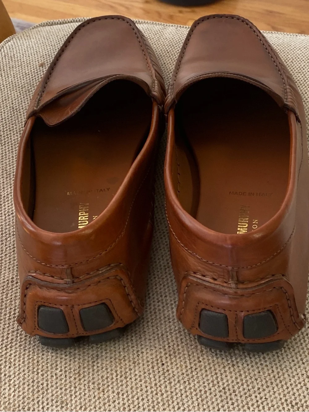 Italian Driver Men’s Penny Loafers in Brown Leather 12M